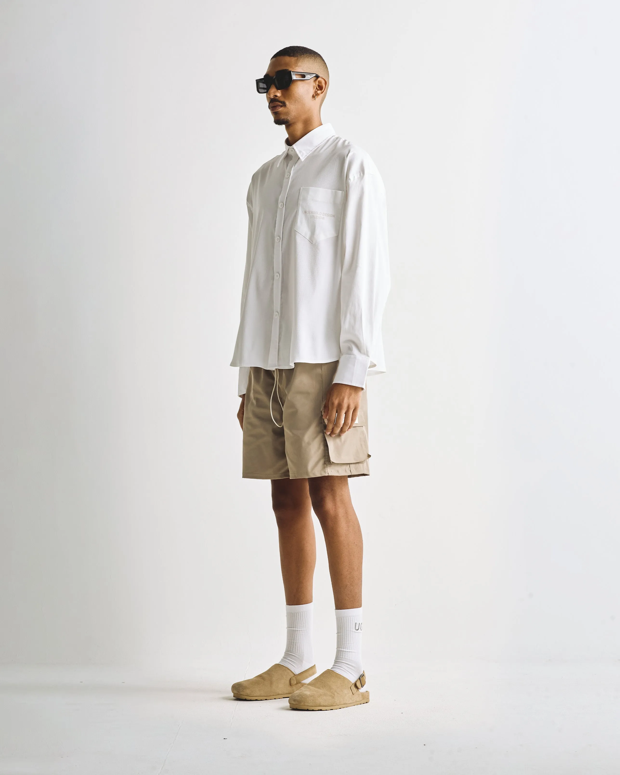 Basics Undergold Design Studio Long Sleeve Boxy Shirt Bone