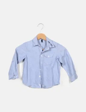 Benetton Camisa azul bordado