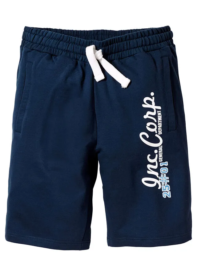 Bermudas de tejido chándal de corte regular Azul oscuro