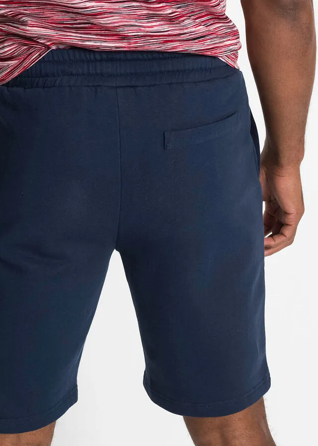 Bermudas de tejido chándal de corte regular Azul oscuro