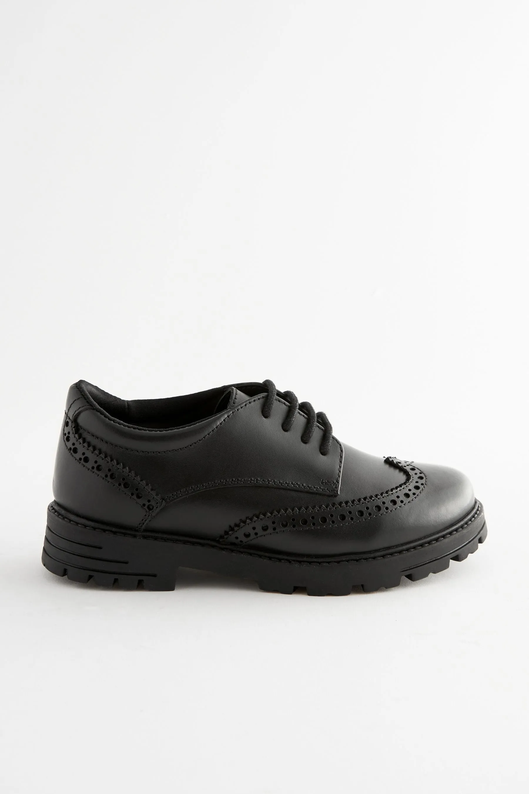 Black Matt - Zapatos Oxford escolares de cordones gruesos de cuero