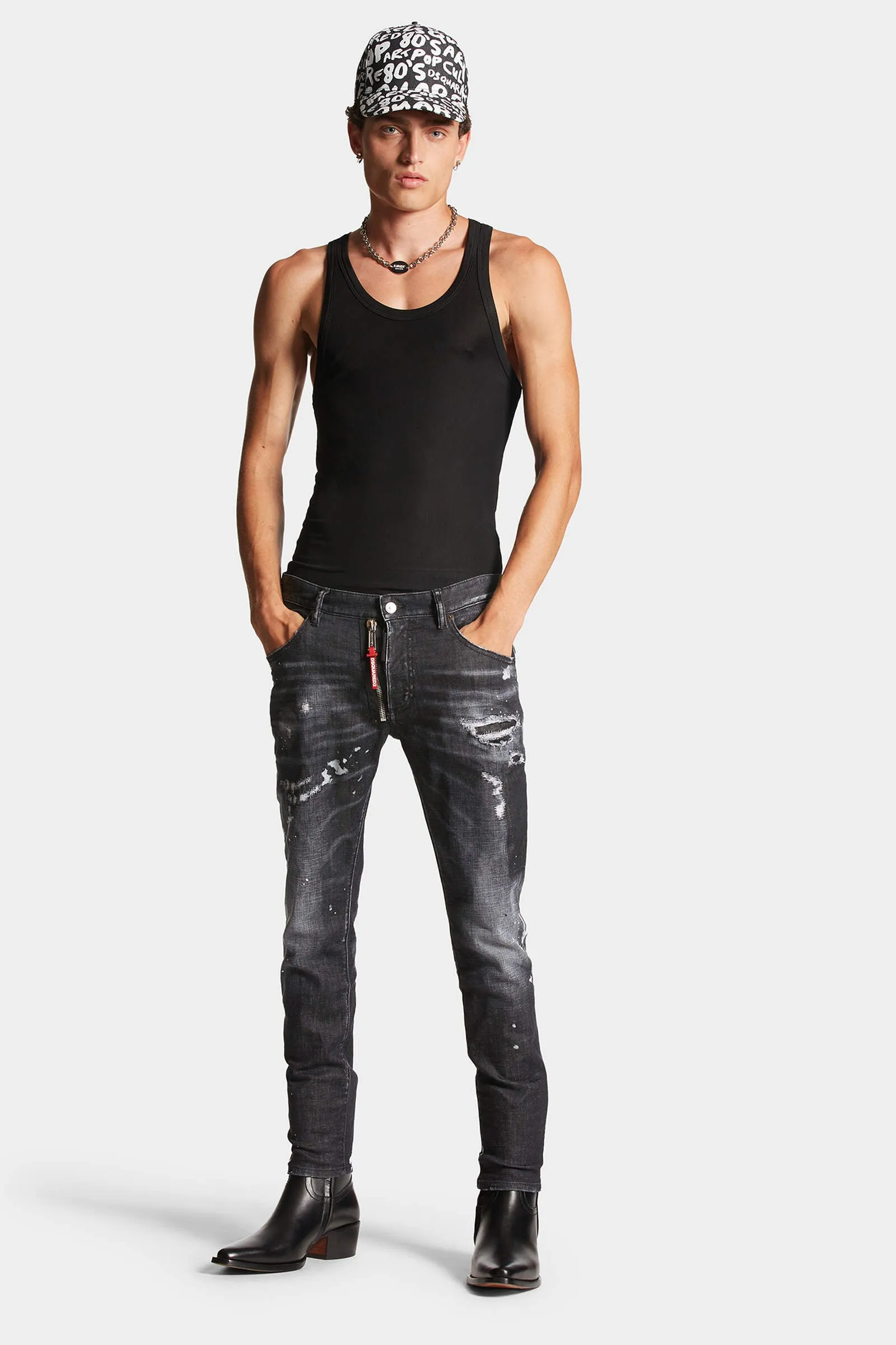 BLACK PIONER WASH SKATER JEANS