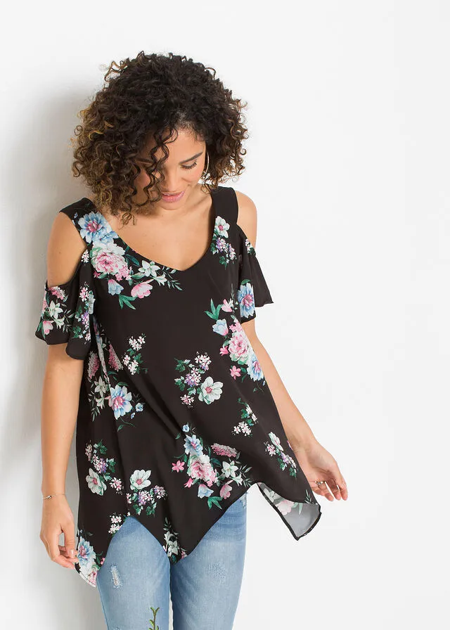 Blusa Negro de flores