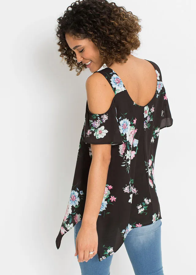 Blusa Negro de flores