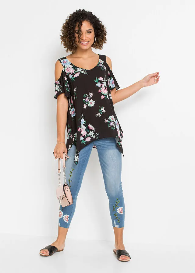 Blusa Negro de flores