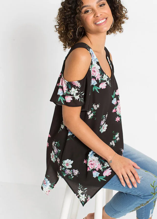 Blusa Negro de flores