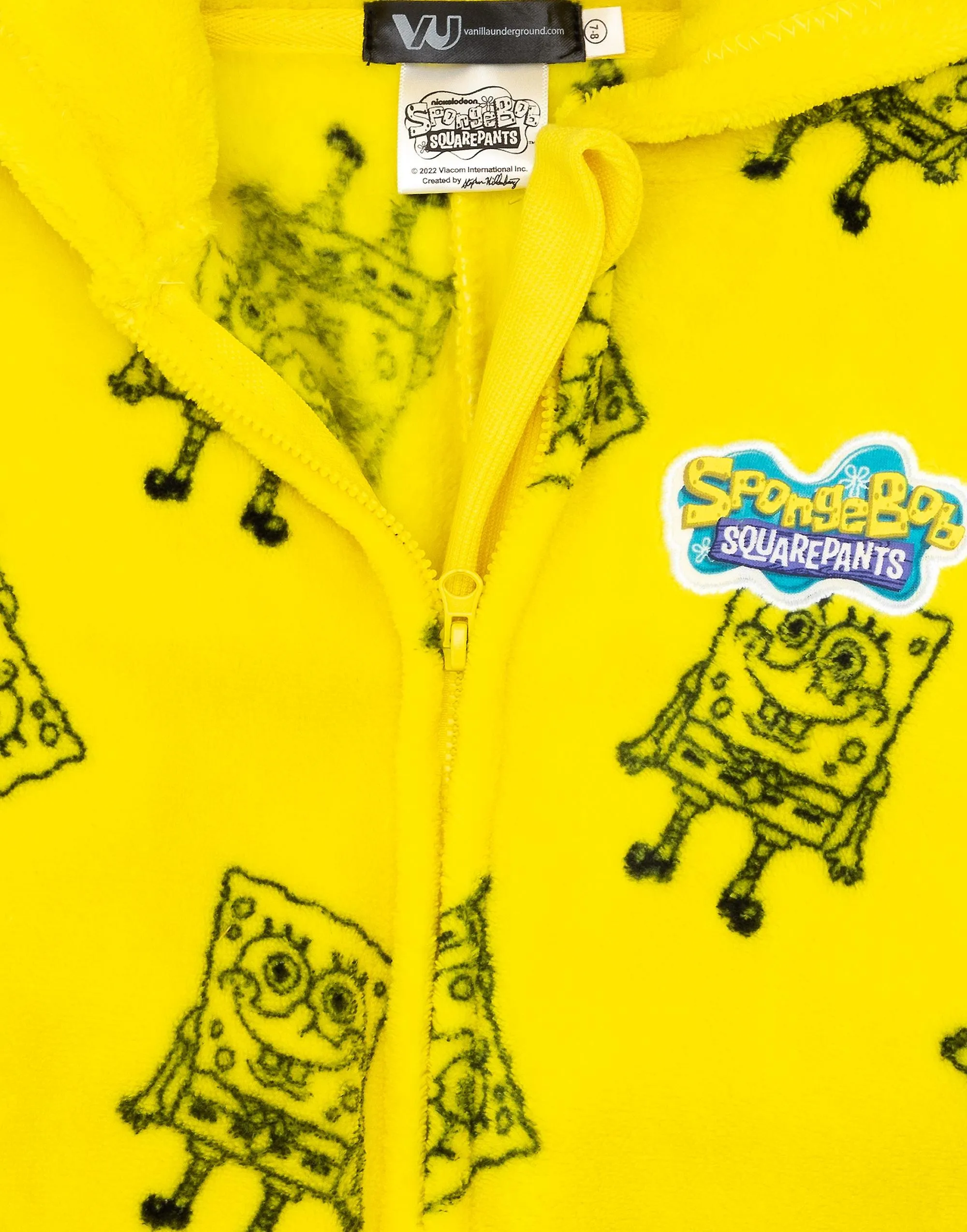 Bob Esponja SquarePants Unisex Niños Onesie Amarillo Novedad Capucha de personaje 3D con cuerpo de impresión de todo