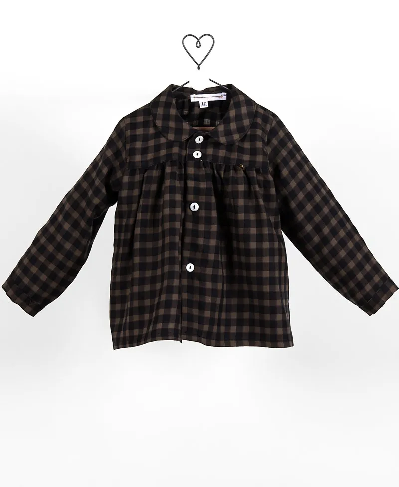 Camisa Baby CASILDA Y JIMENA Vichy Negro