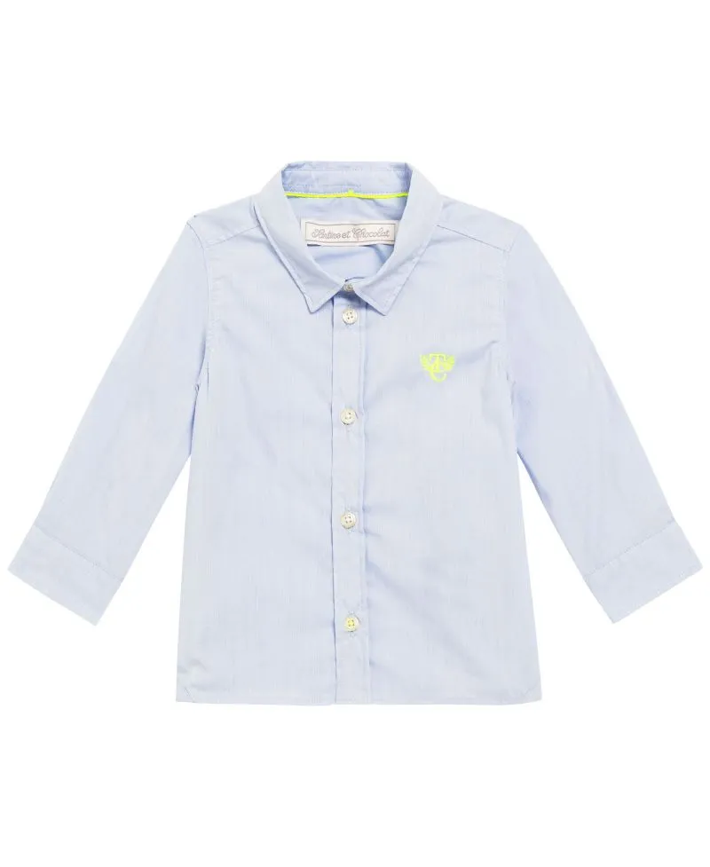 Camisa Bebe Niño Tartine et Chocolat Azul Logo Flúor