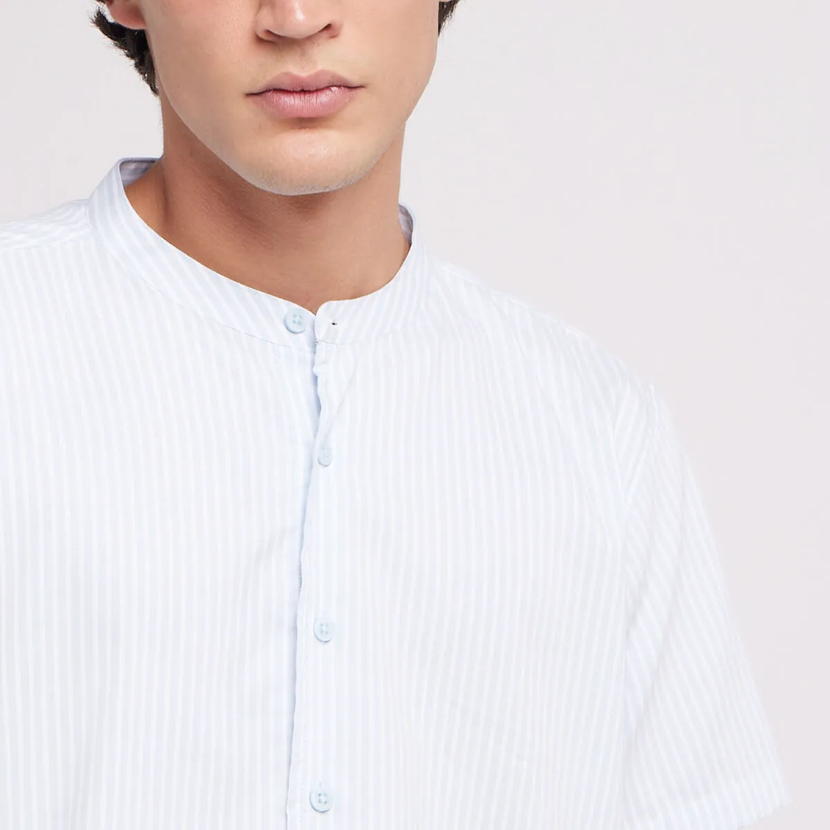 Camisa Hombre Cuello Neru Lineas