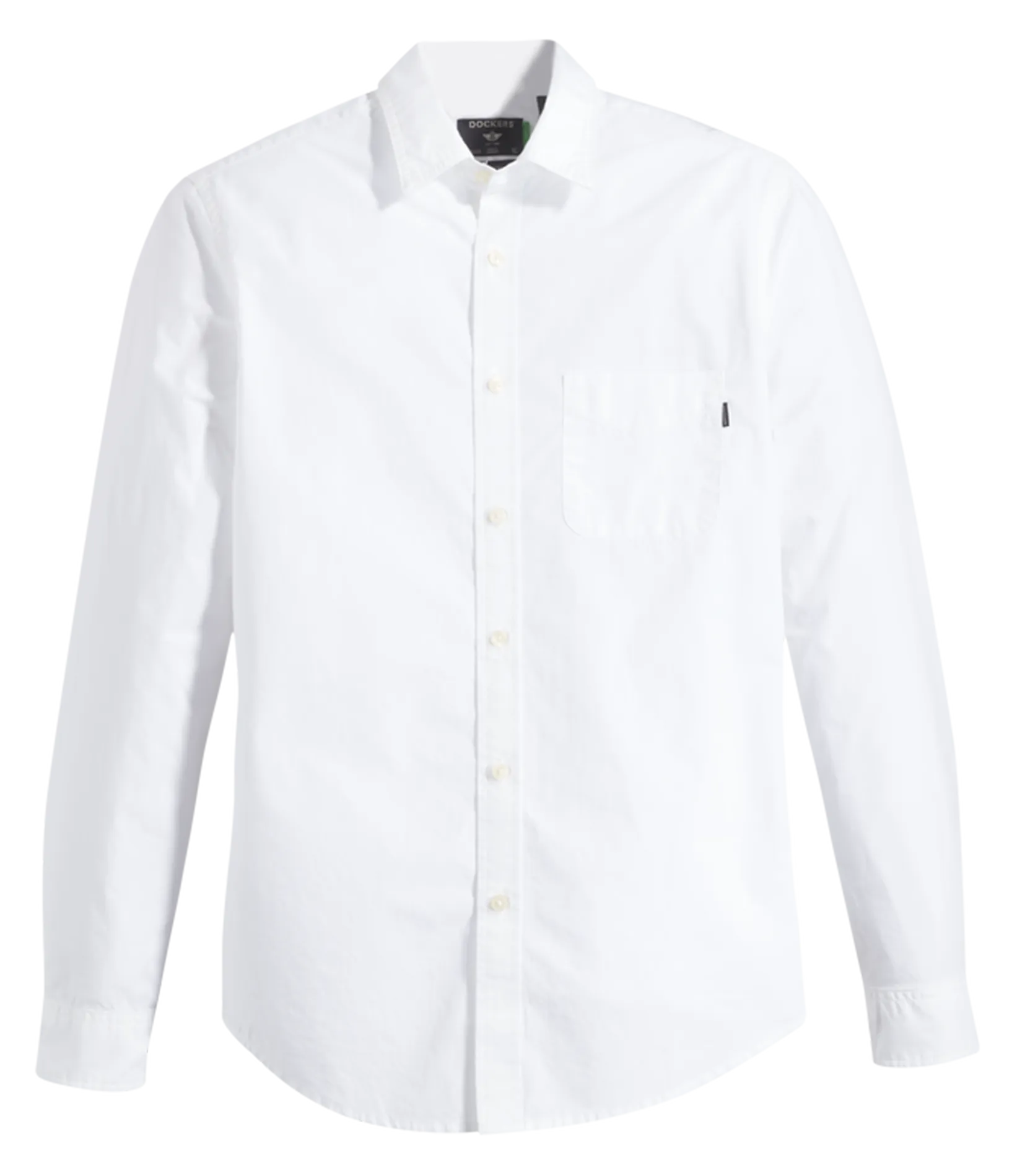 Camisa slim fit de rayas de mezcla de algodón en blanco