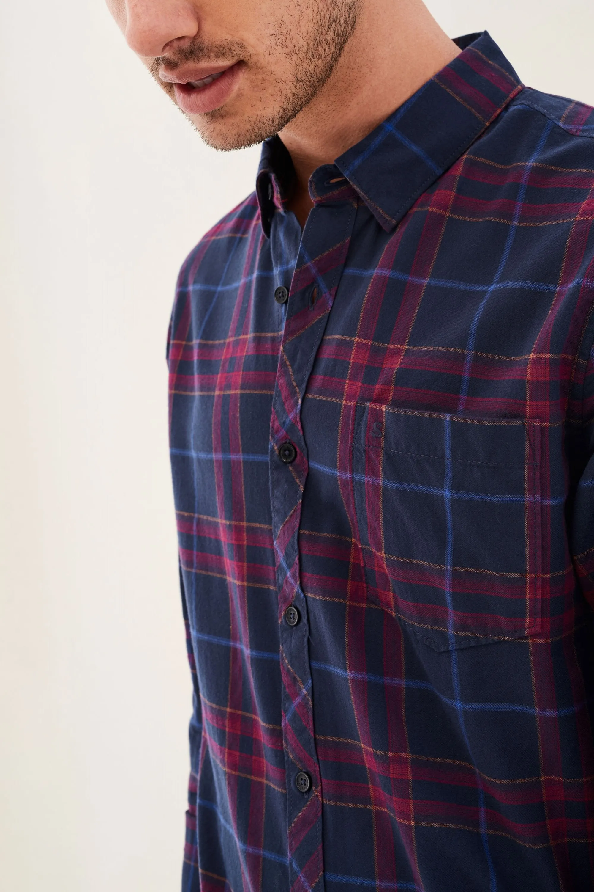 CAMISA SLIM FIT EFECTO AJEDREZ