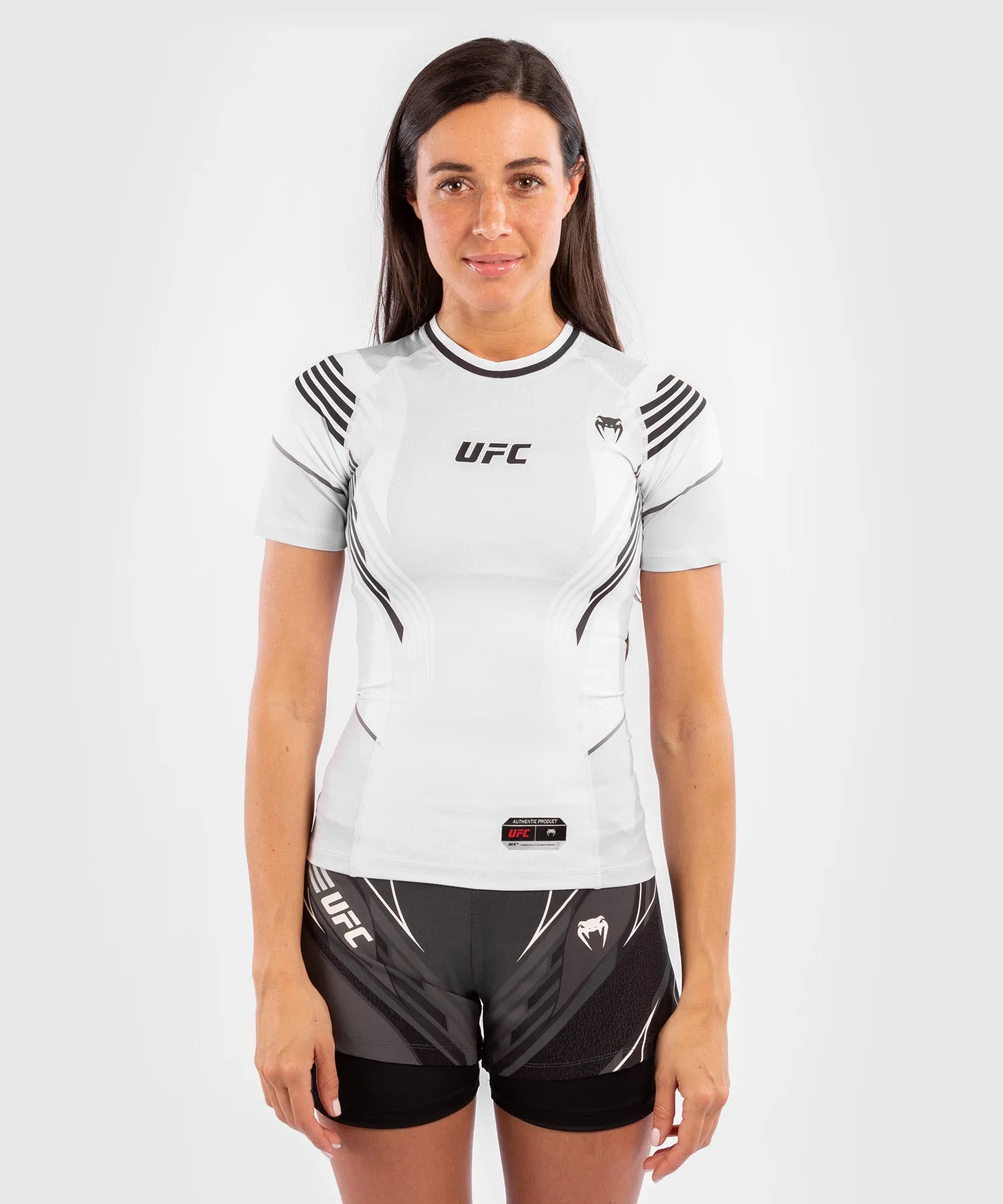 Camiseta De Compresión Para Mujer UFC Venum Authentic Fight Night - Blanco