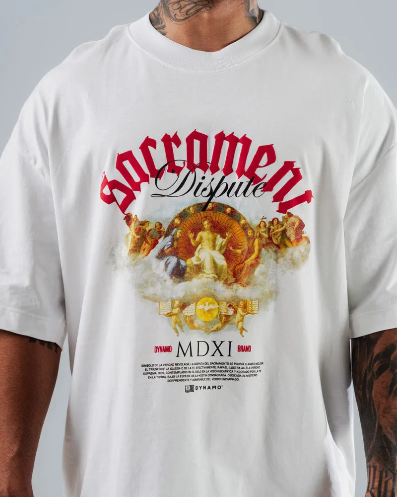 Camiseta Para Hombre Oversize Blanca Sacrament