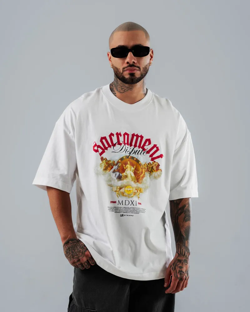 Camiseta Para Hombre Oversize Blanca Sacrament