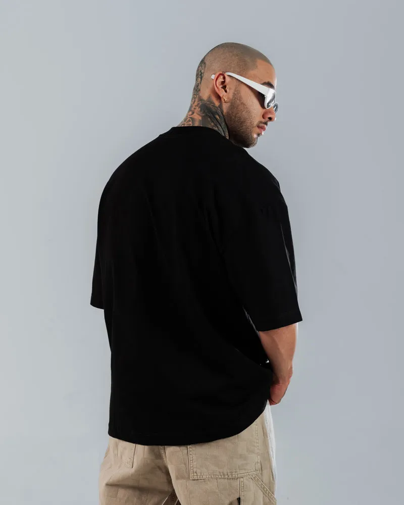 Camiseta Para Hombre Oversize Negra Eternal