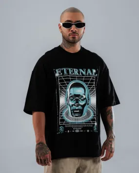 Camiseta Para Hombre Oversize Negra Eternal