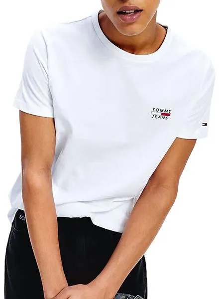 camiseta tommy jeans chest logo blanco