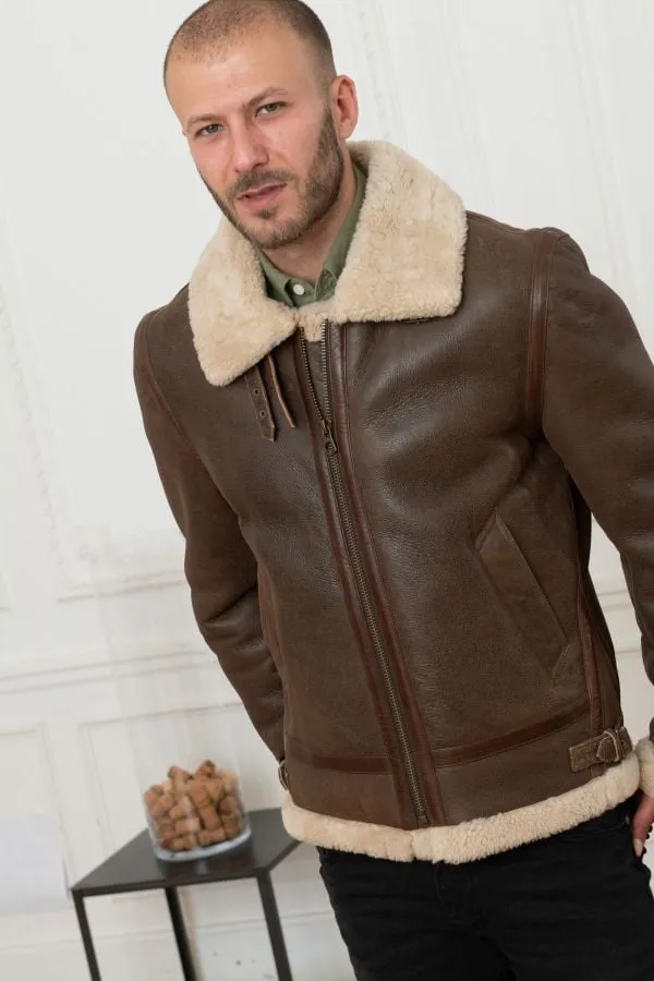 Chaqueta Hombre Daytona Bombardier Dfh Brown Vieilli