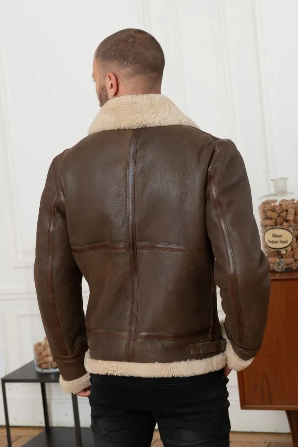 Chaqueta Hombre Daytona Bombardier Dfh Brown Vieilli