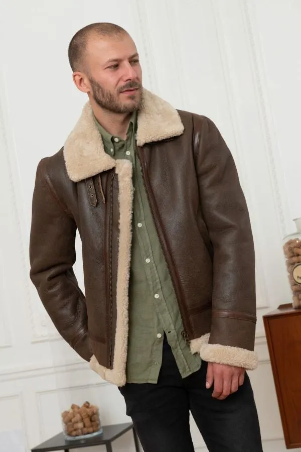 Chaqueta Hombre Daytona Bombardier Dfh Brown Vieilli