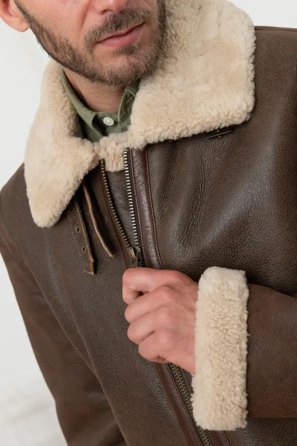 Chaqueta Hombre Daytona Bombardier Dfh Brown Vieilli