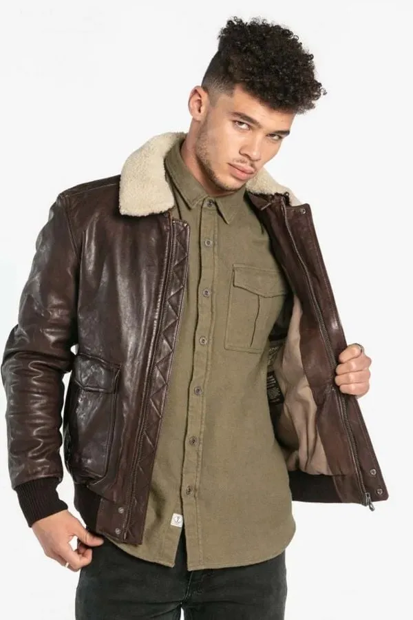 Chaqueta Hombre Daytona Corsair Fur Sheep Petrol Brown