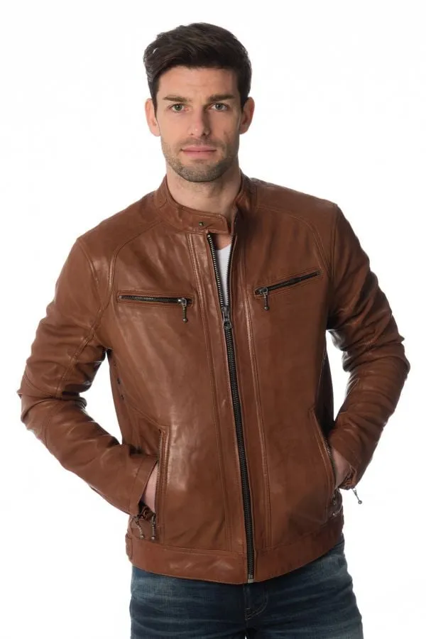 Chaqueta Hombre Daytona Emerson Lamb Castel Dark Cognac