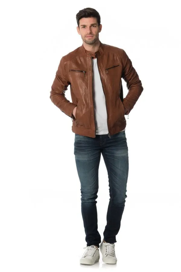 Chaqueta Hombre Daytona Emerson Lamb Castel Dark Cognac