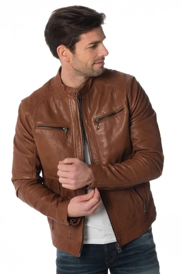 Chaqueta Hombre Daytona Emerson Lamb Castel Dark Cognac