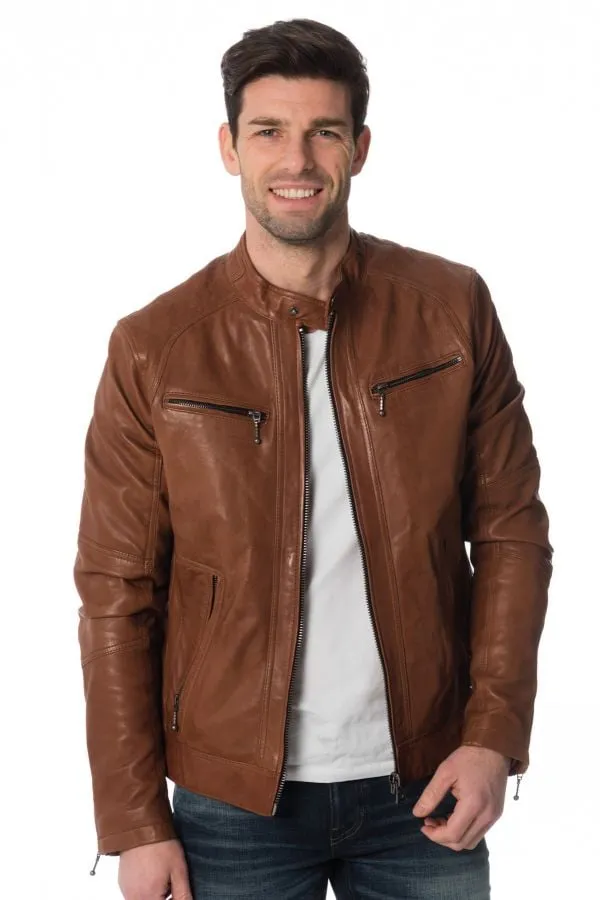 Chaqueta Hombre Daytona Emerson Lamb Castel Dark Cognac