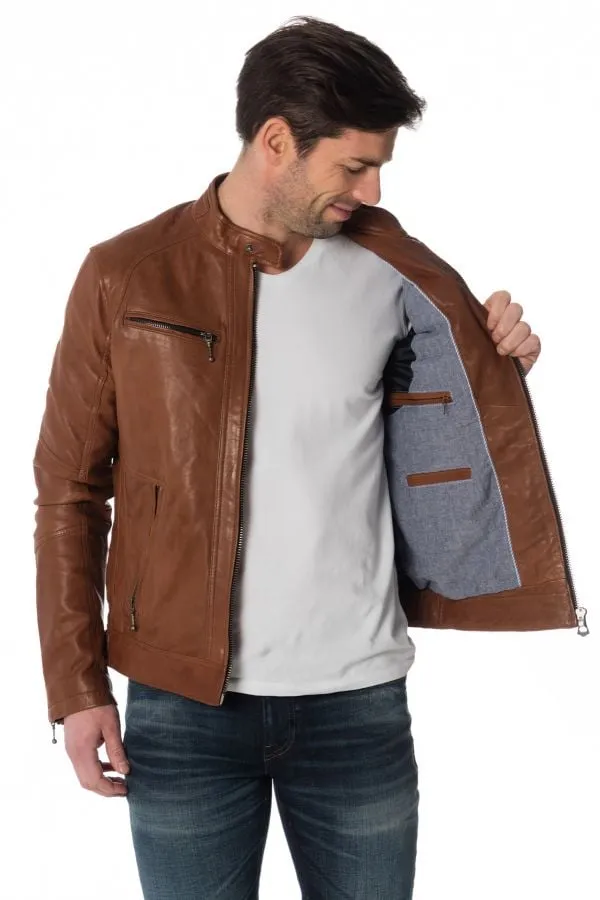 Chaqueta Hombre Daytona Emerson Lamb Castel Dark Cognac