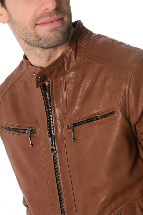 Chaqueta Hombre Daytona Emerson Lamb Castel Dark Cognac