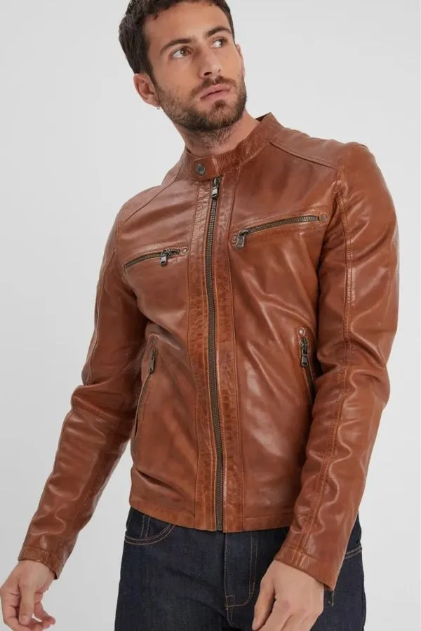 Chaqueta Hombre Daytona Gafino Lamb Vita Cognac