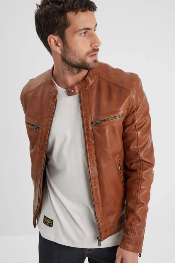 Chaqueta Hombre Daytona Gafino Lamb Vita Cognac