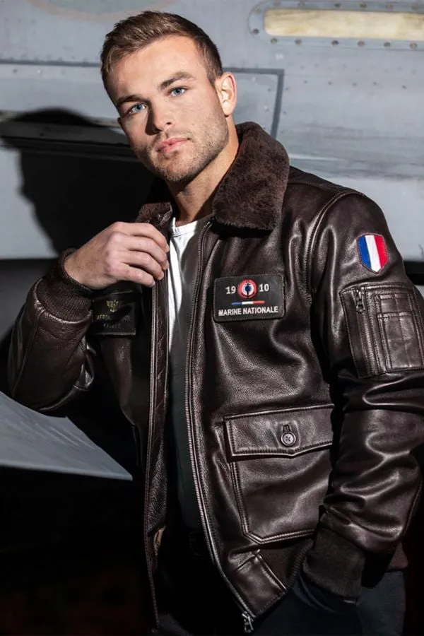 Chaqueta Hombre Marine Nationale Anm Fur Cow Air Milled Brown