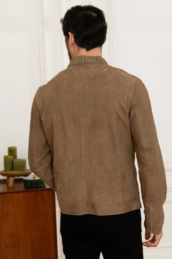 Chaqueta Hombre Oakwood Milton Goat Suede Marron Clair 503