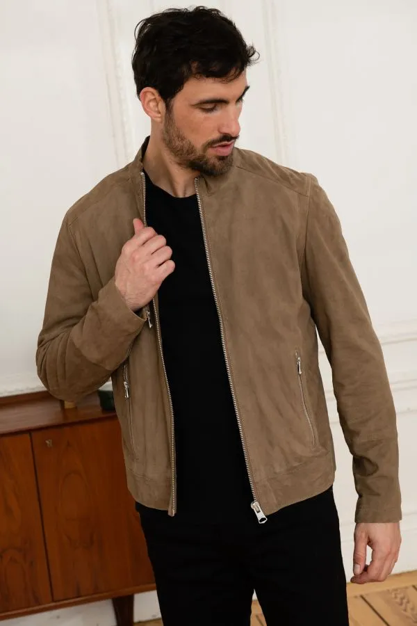 Chaqueta Hombre Oakwood Milton Goat Suede Marron Clair 503