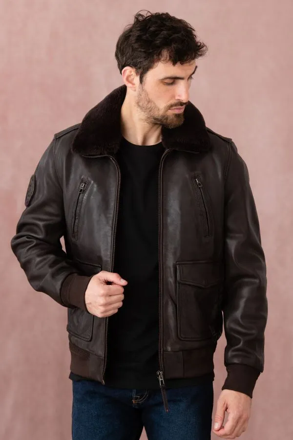 Chaqueta Hombre Patrouille De France Flight Alpha Brown Col Brown