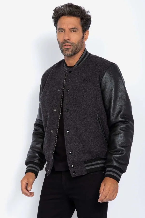 Chaqueta Hombre Schott Lc8705 Grey/Black 