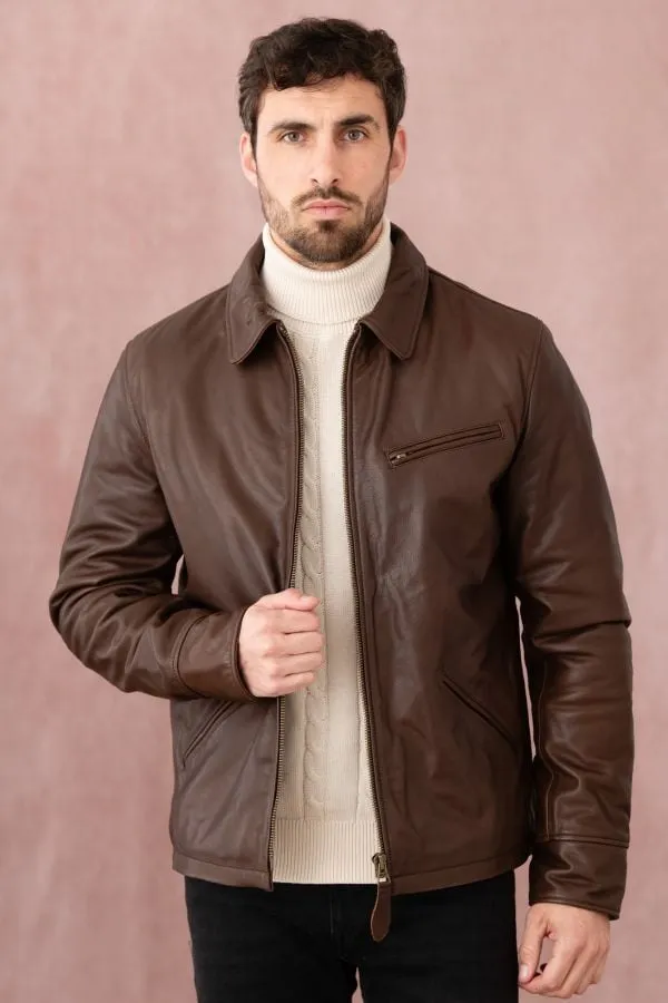 Chaqueta Hombre Schott Lc9521D Dark Brown