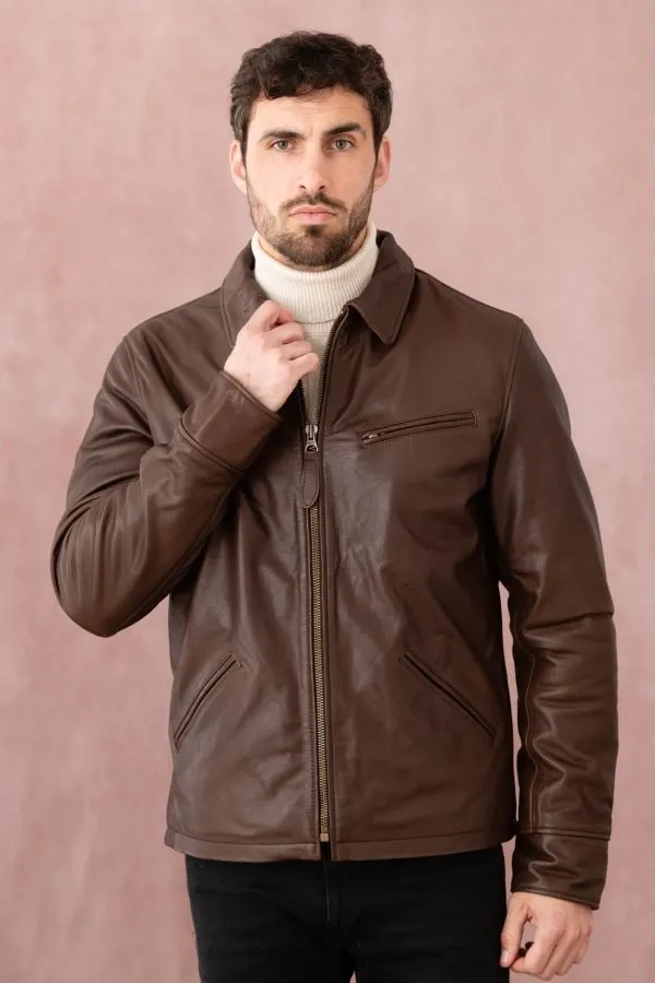 Chaqueta Hombre Schott Lc9521D Dark Brown