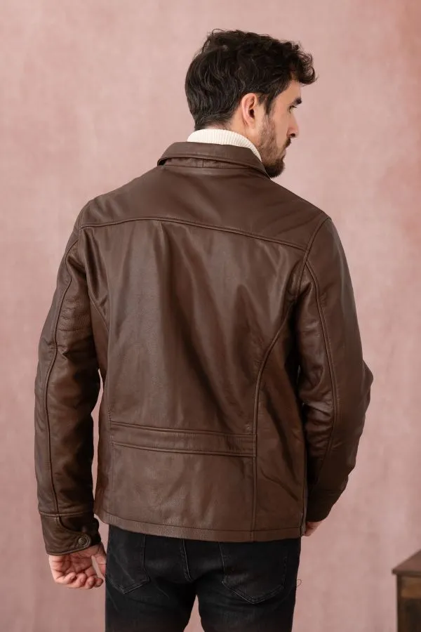 Chaqueta Hombre Schott Lc9521D Dark Brown