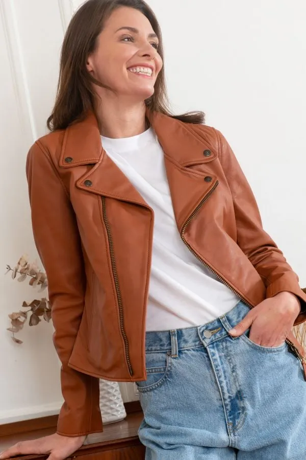 Chaqueta Mujeres Schott Lcw8614 Cognac