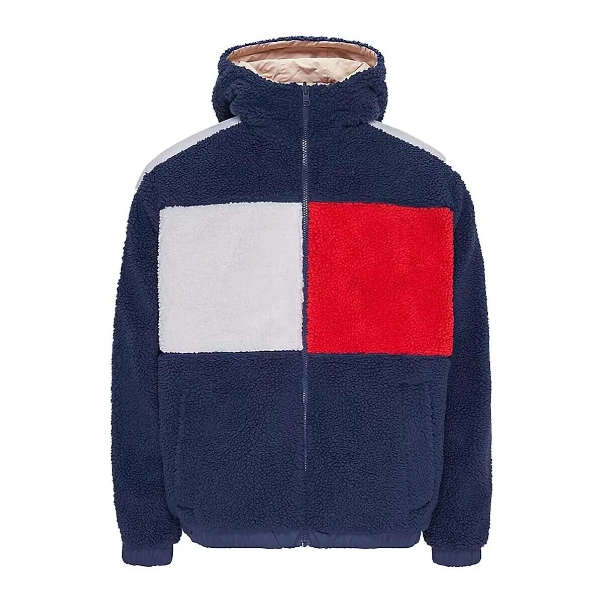 - Chaqueta Reversible Colour-Blocked Relaxed Sherpa