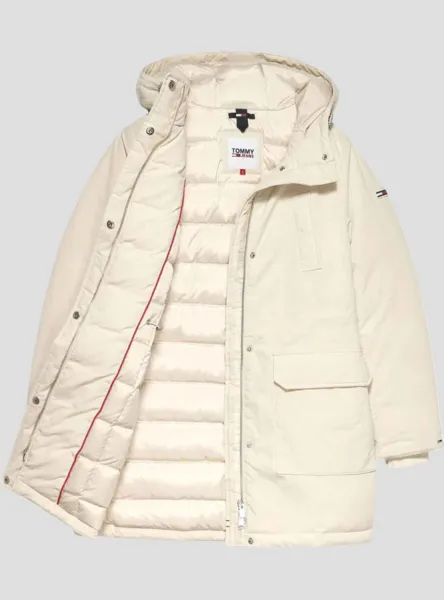 Chaqueta Tommy Jeans Technical Down Beige Mujer