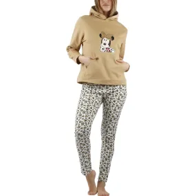 Conjunto de pijama pantalón top con capucha Minnie Leopardo