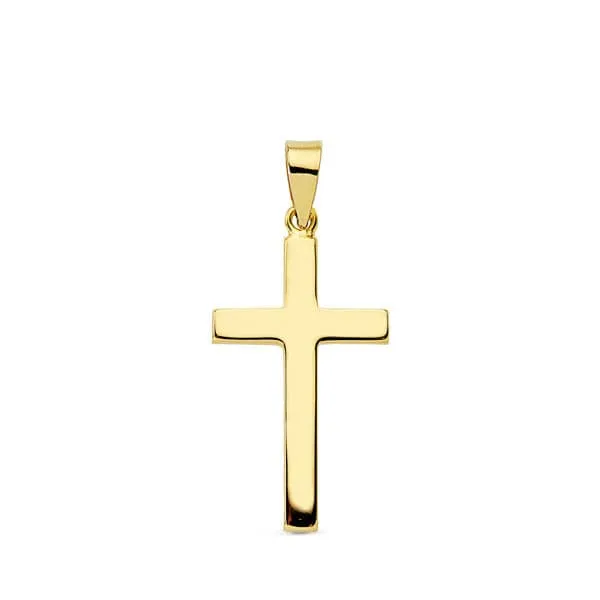 Cruz oro lisa rectangular pequea