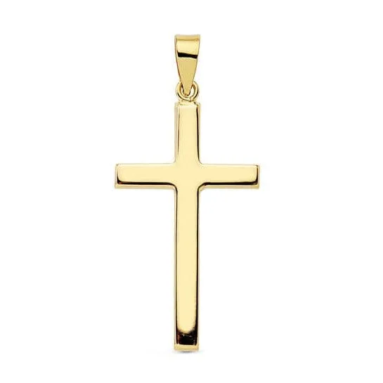 Cruz oro lisa rectangular