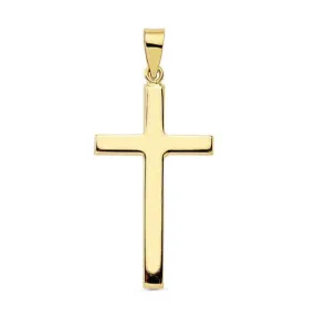 Cruz oro lisa rectangular